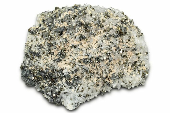 Sparkling Pyrite and Chalcopyrite on Quartz - Peru #347628